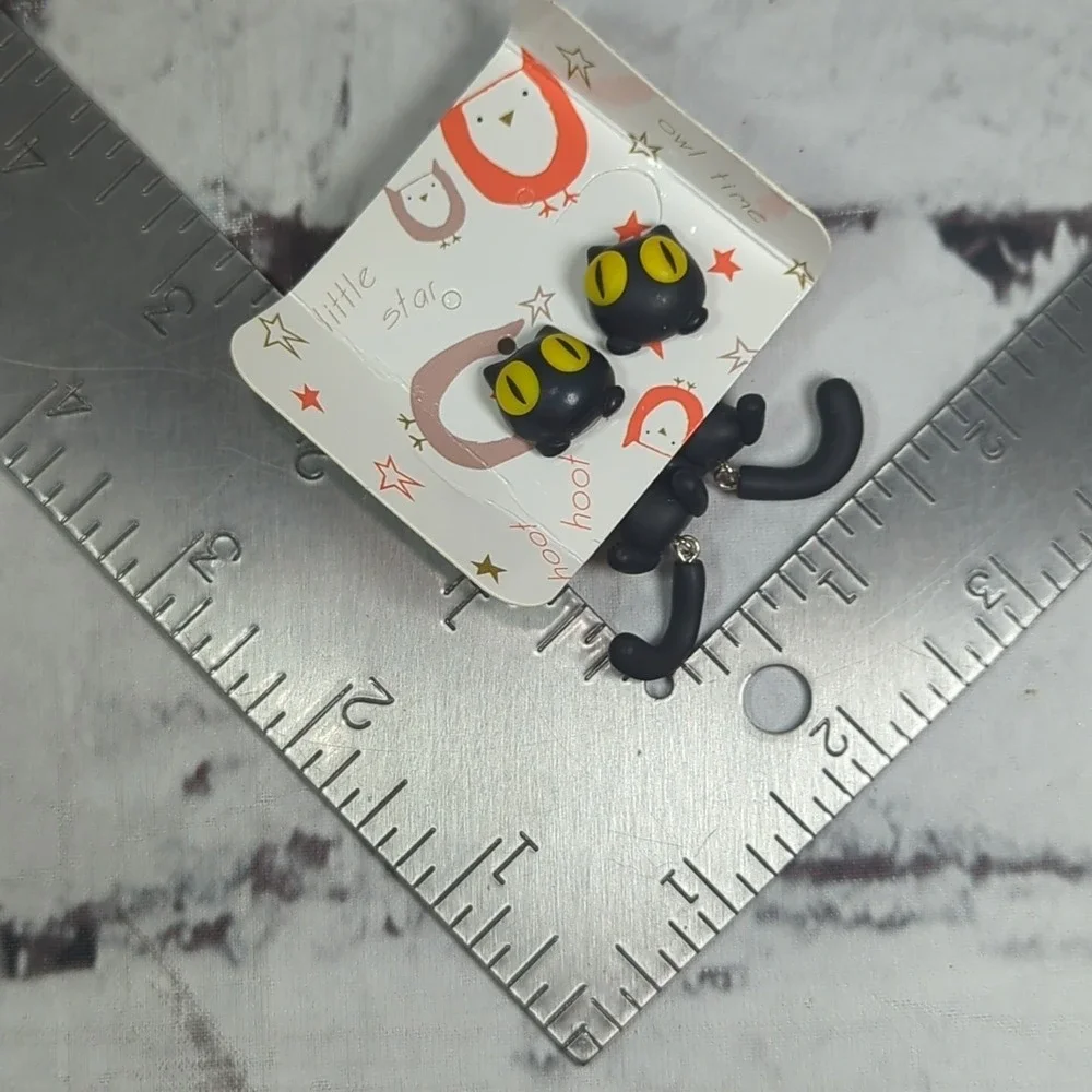 Cat‎ Clay Stud Earrings Fashion Creative Animal Cute